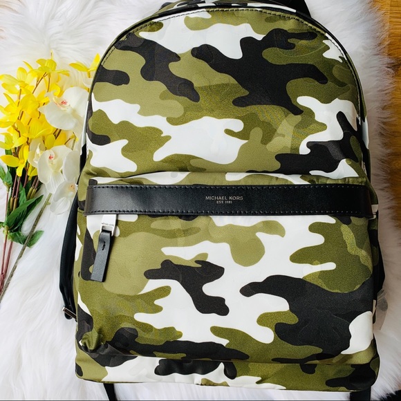 Michael Kors Handbags - MICHAEL KORS KENT CAMO OLIVE GREEN BACKPACK NYLON